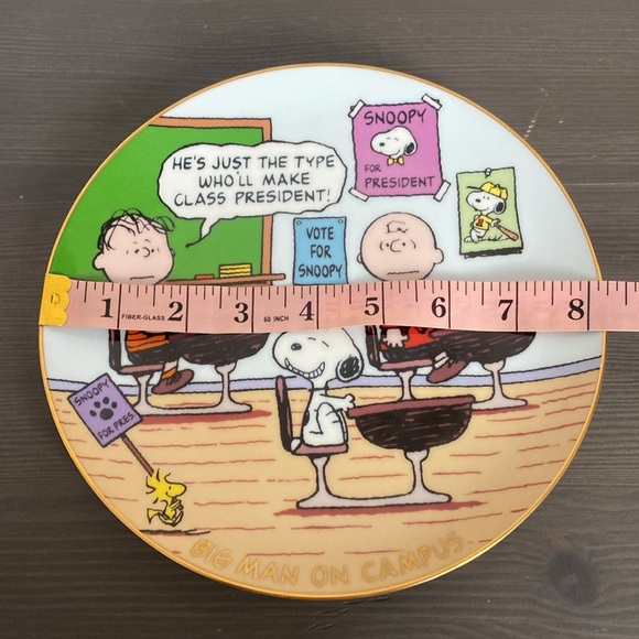 Peanuts Magical Moments Danbury Mint Big Man On Campus Plate 8" Retired 2006 - Picture 6 of 7